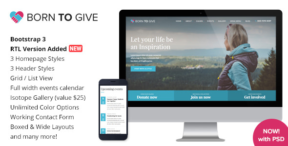 Born To Give - 慈善公益HTML5模板