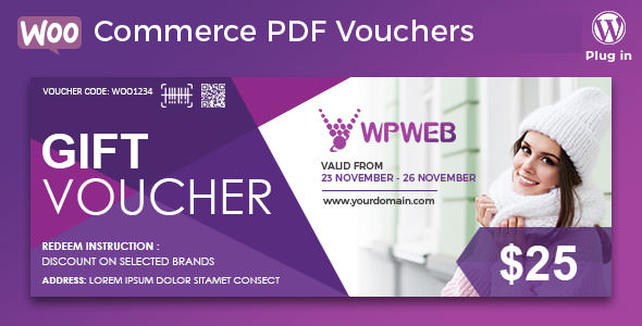 WooCommerce PDF Vouchers - 优惠券生成WordPress插件