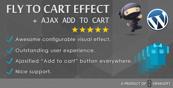 WooCommerce Fly to Cart Effect + Ajax add to cart v1.2 加入购物车特效