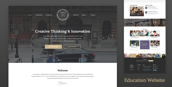 Education Website Template for School, College & University — Unisco HTML