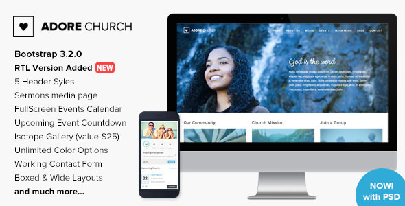 Adore Church v1.3 - 响应式公益慈善HTML5模板