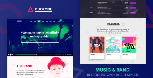 Duotone v1.1 - 音乐/乐队HTML模板