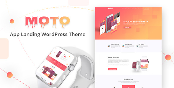 Moto - 简约着陆页模板WordPress 主题