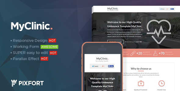 MyClinic - 医疗HTML着陆页