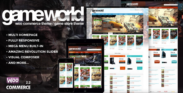 GameWorld - 游戏装备商店WooCommerce主题