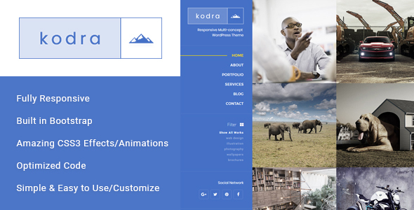 Kodra - 全屏作品展示HTML模板