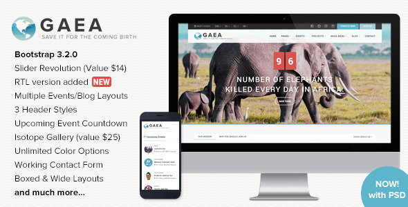 GAEA v1.4.2 - Responsive Environmental HTML5 Template