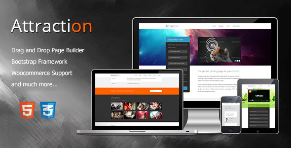 Attraction v1.0 - Responsive WordPress Landing Page Theme