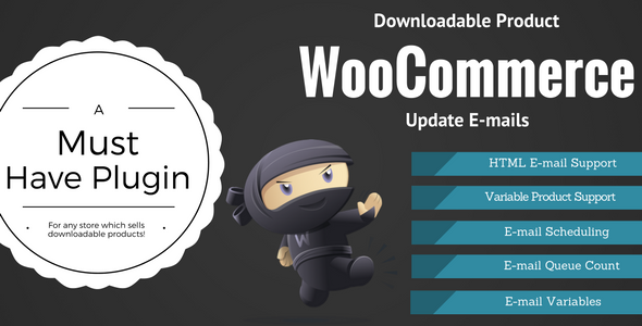 WooCommerce Downloadable Product Update E-mails 数字下载商品WordPress插件