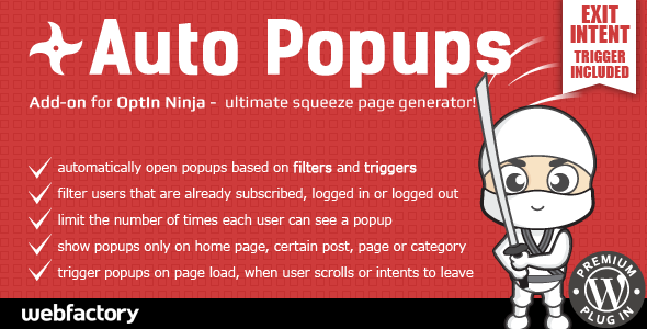 Auto Popups add-on for OptIn Ninja 自动弹窗插件