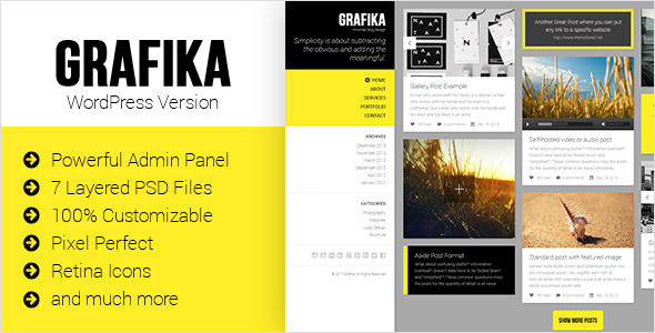 Grafika v1.2 - 全屏博客作品展示WordPress主题