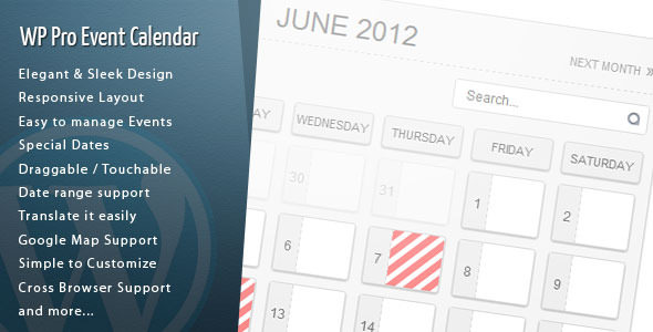 WordPress Pro Event Calendar 活动事件日历