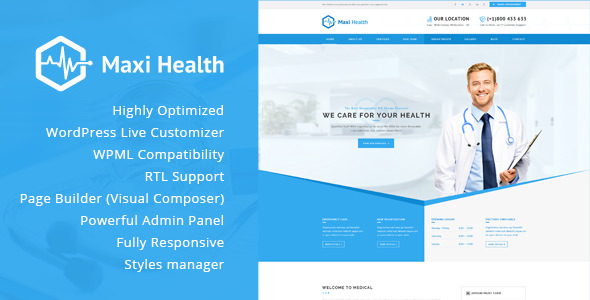 Maxi Health - Responsive Medical WordPress Theme