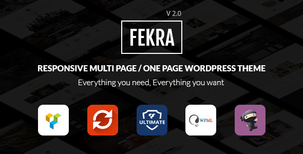 Fekra v2.3 - 响应式单页/单页WordPress主题