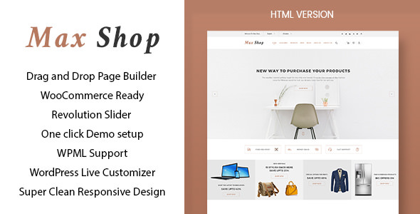  Max shop - Store e-commerce website template WooCommerce theme