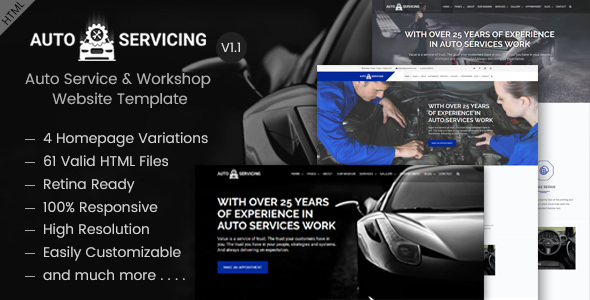 AutoServicing - 汽车维修HTML模板