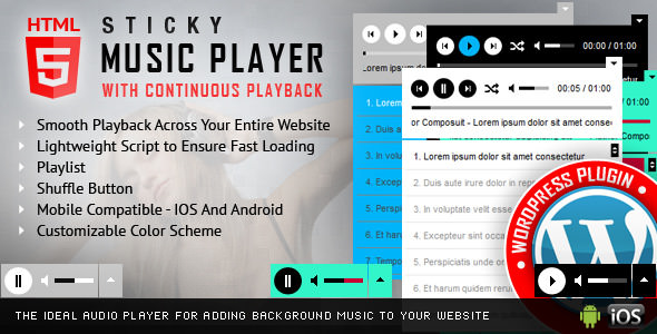 Sticky HTML5 Music Player
