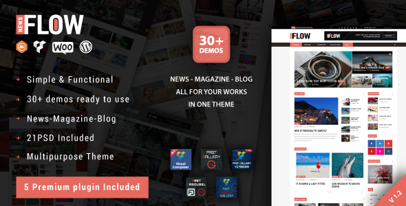  Flow News - News Blog WordPress Theme