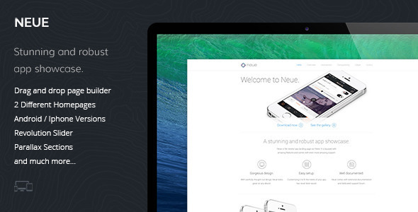 Neue v1.0.1 - App Landing Page WordPress Theme