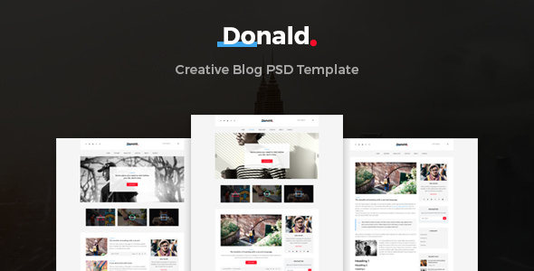 Donald - 创意博客PSD模板