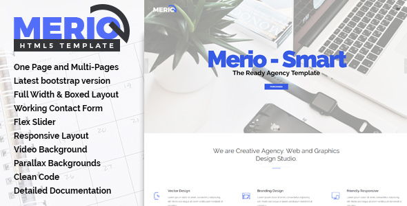 Merio - 创意单页视差HTML模板