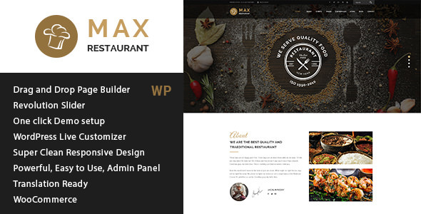  MAX Restaurant - Catering&Food WordPress Theme