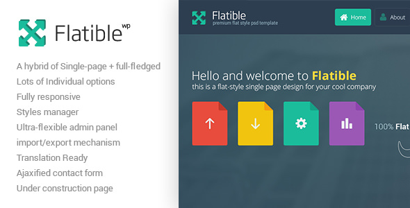 Flatible - 单页简约网站模板WordPress主题