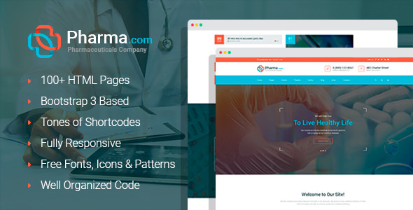 Pharma+ - Pharmaceuticals Company and Shop HTML Template with Builder