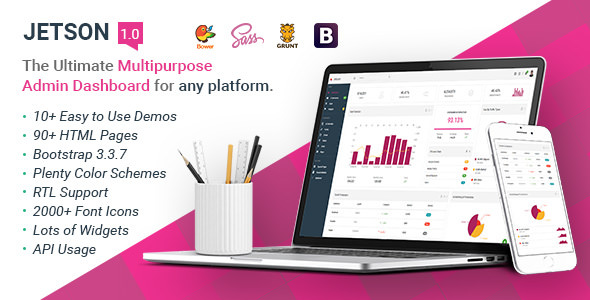 Jetson - 多用途Bootstrap后台模板+ UI Kit