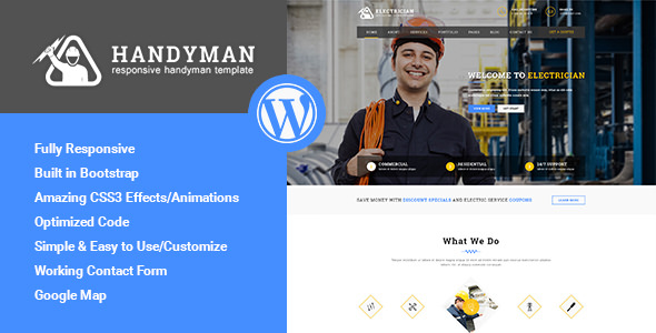 Handyman v1.1 - Responsive WordPress Theme