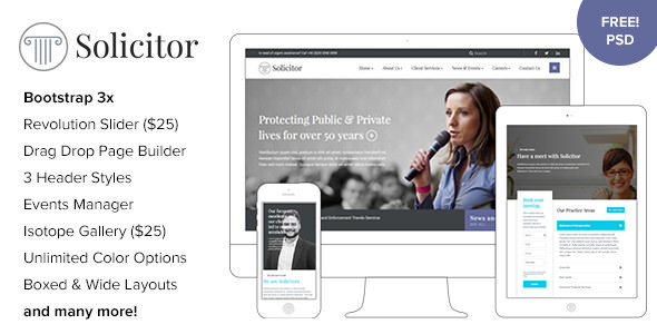 Solicitor - Law Business Responsive WordPress Theme