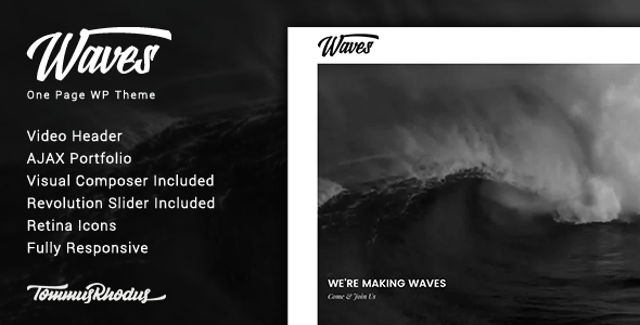 Waves - 全屏视频单页WordPress主题
