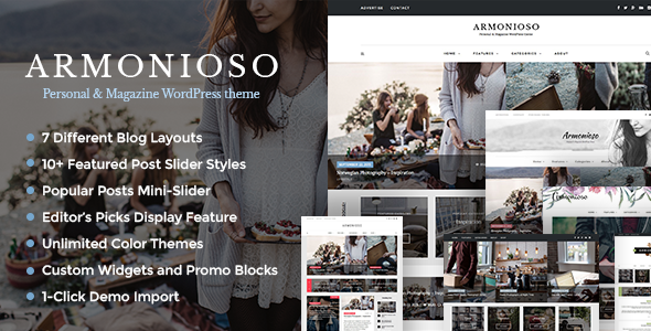 Armonioso v1.2.9 - 响应式博客WordPress主题