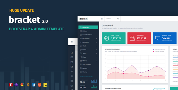 Bracket v2.0 - 响应式Bootstrap 4管理面板