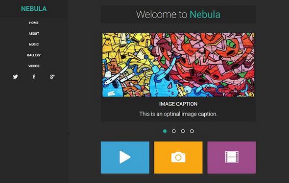 Nebula - 创意作品展示HTML模板