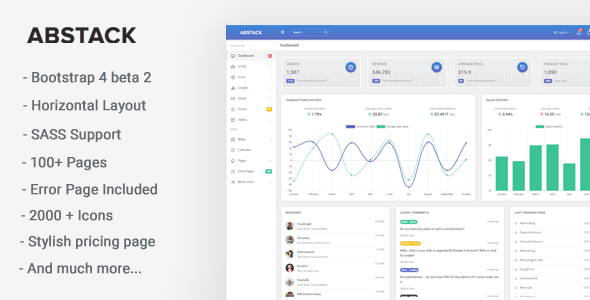 Abstack v1.1 - 响应式Bootstrap 4管理模板