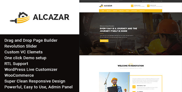 Alcazar - 建筑施工Wordpress主题