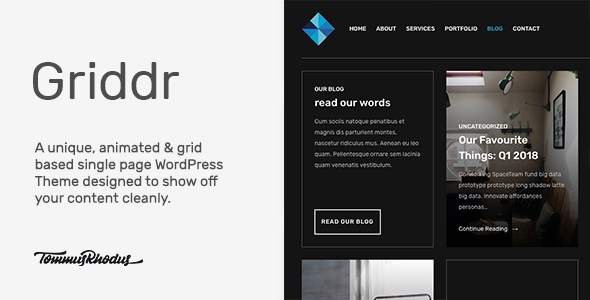 Griddr - 创意动画网格WordPress的主题