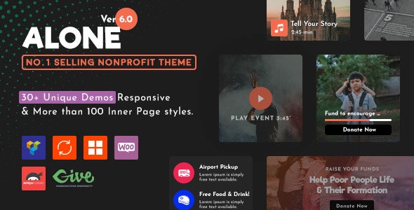 Alone – Charity Multipurpose Non-profit WordPress Theme