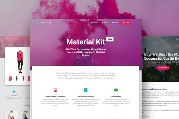 Material Kit PRO v1.2.1 - 高级Bootstrap UI Kit 模板