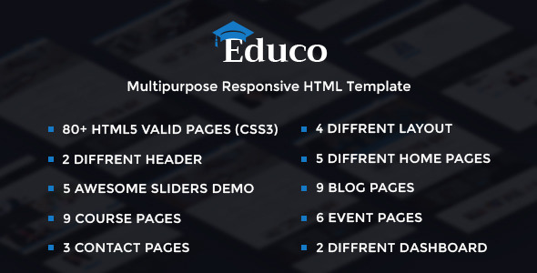 Educo - 电子教学Bootstrap Html模板