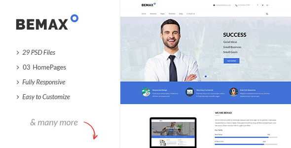 Bemax v1.0 - 多用途企业公司PSD模板
