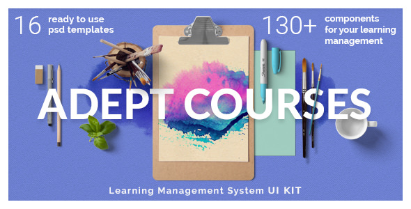 Adept Courses - 学习管理系统PSD模板