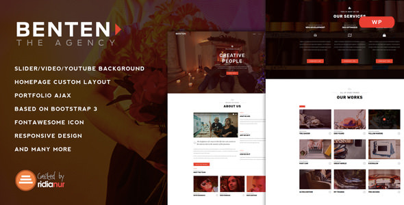  Benten - One page works display WordPress theme