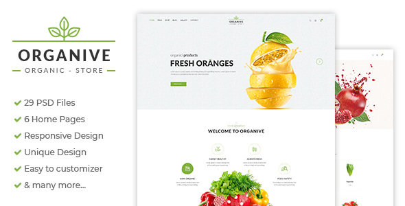 Organive - 有机生态食品PSD模板