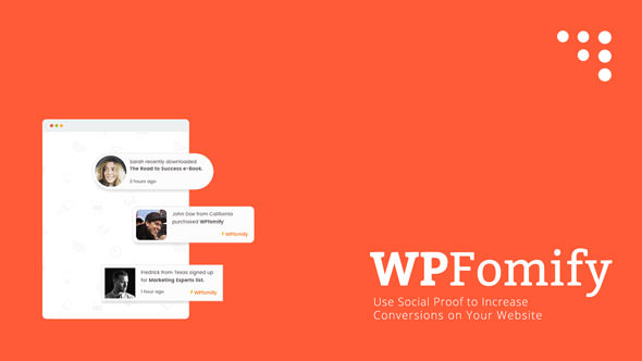 WPfomify - 产品销售提示注册登陆提示WordPress插件