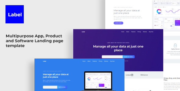 Label Software and App Landing Page Template