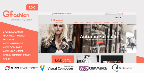 GFashion v1.0.0 - 时尚服饰电商WordPress主题