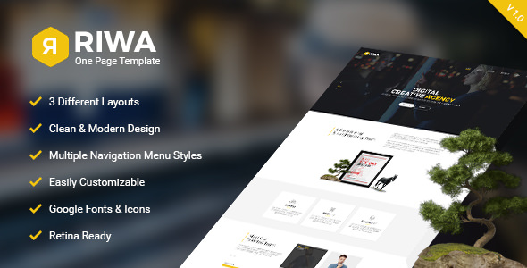 Riwa - 创意单页PSD模板