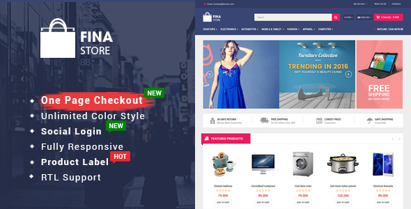 Fina v1.0.2 - 响应式多用途 OpenCart 2.3 主题